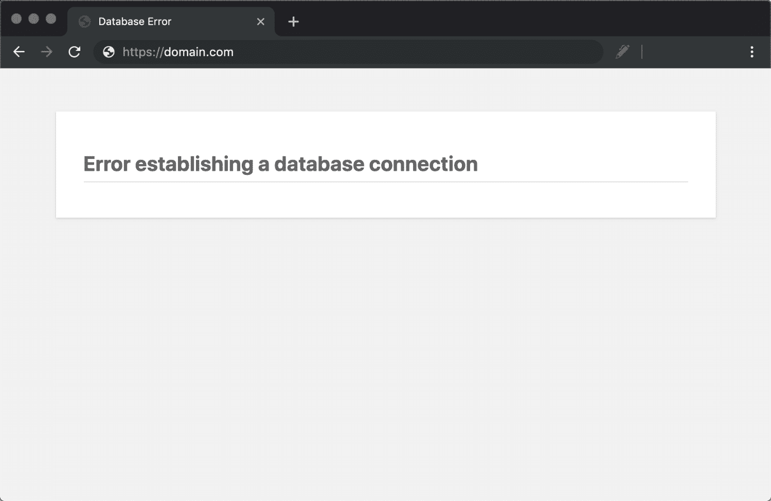Error establishing a database connection message in WordPress