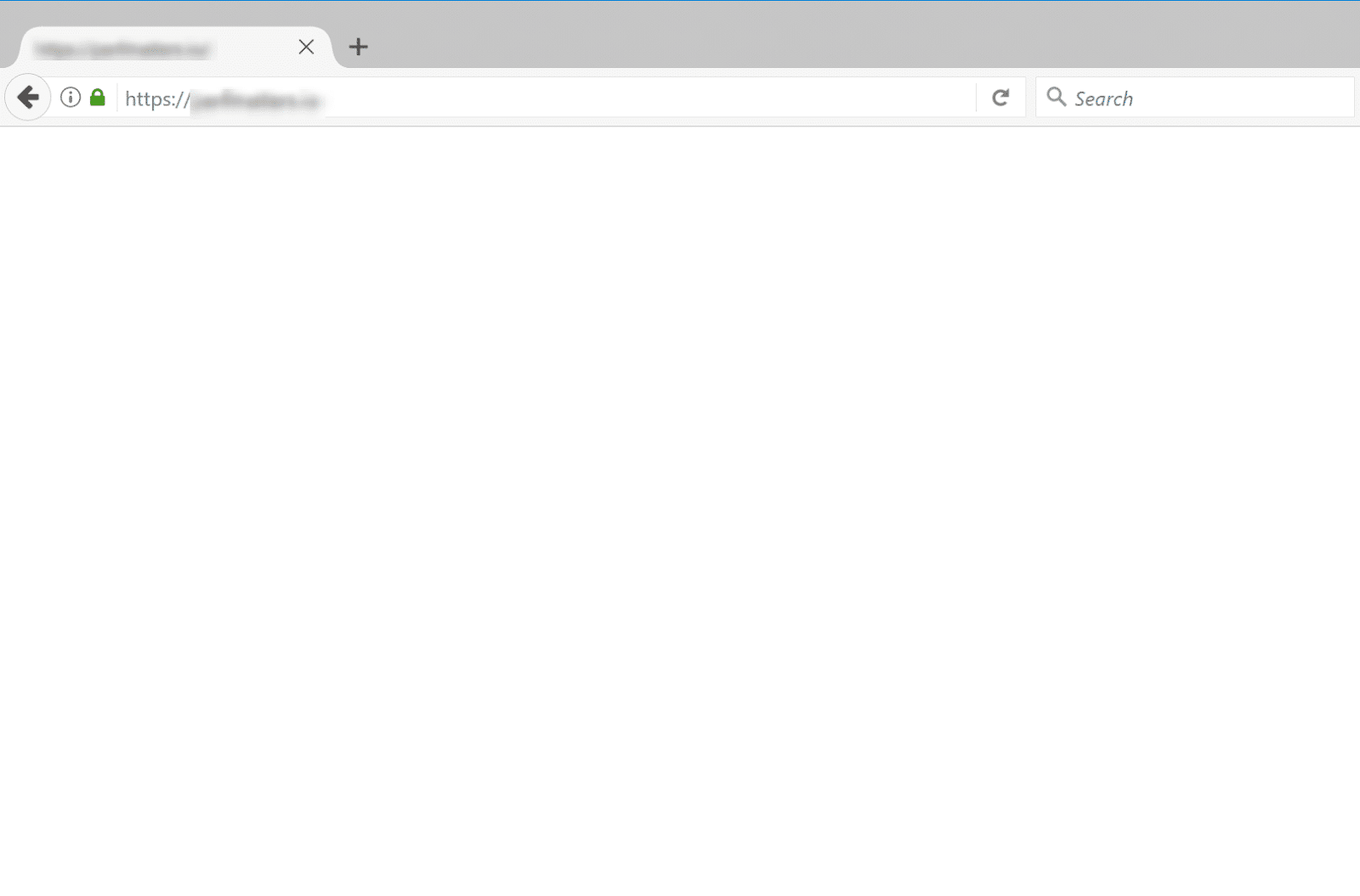 WordPress White Screen of Death displayed in Firefox browser